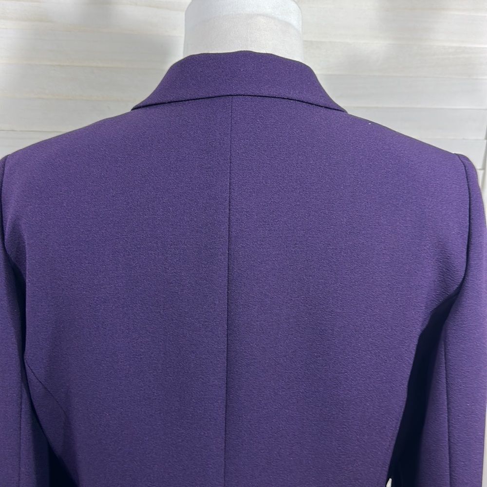 Tahari ASL Blazer Size 14 Split Bell-Sleeve Purple - Picture 9 of 13